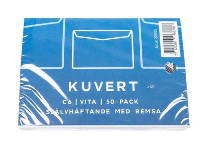 Kuvert Konsument C6 80g Vit Remsa 50/fp