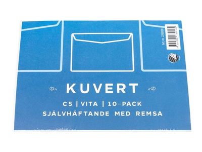 Kuvert Konsument C5 80g Vit Remsa 10/fp