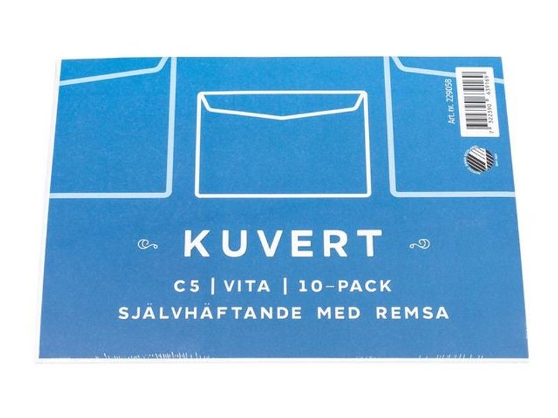 Kuvert Konsument C5 80g Vit Remsa 10/fp