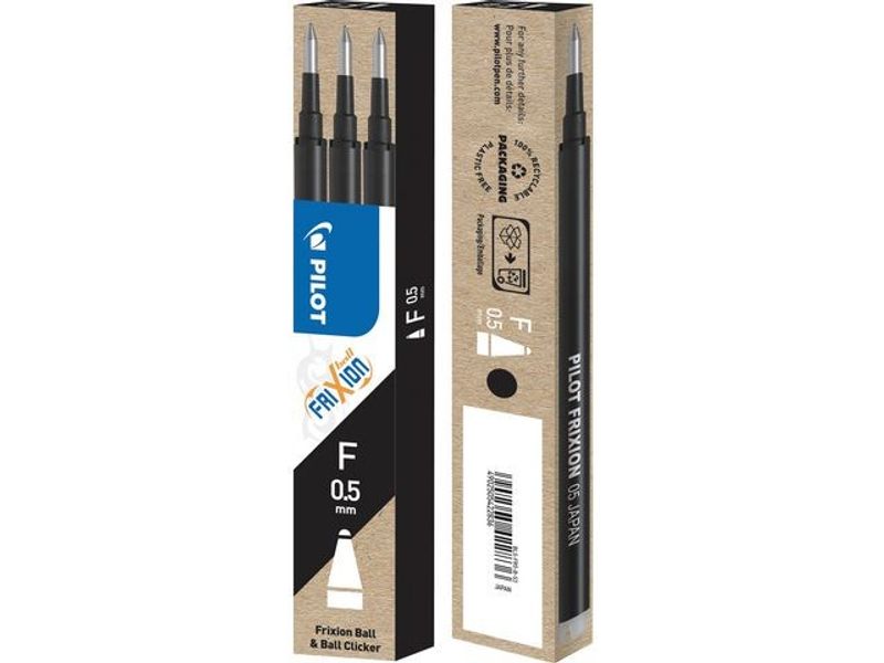 Refill PILOT Frixion 0,5mm svart 3/fp