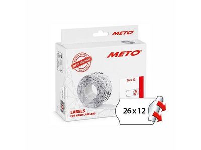 Etikett METO perm. 26x12 vit 12000/fp