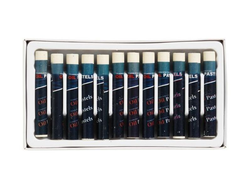 Oljepastellkrita vit 12/fp