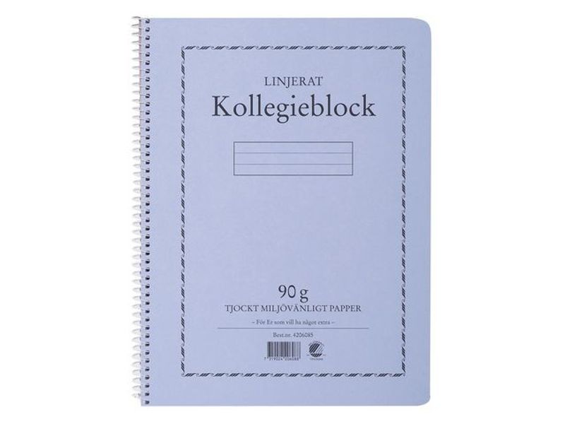 Kollegieblock A4 90g 70bl linj TF