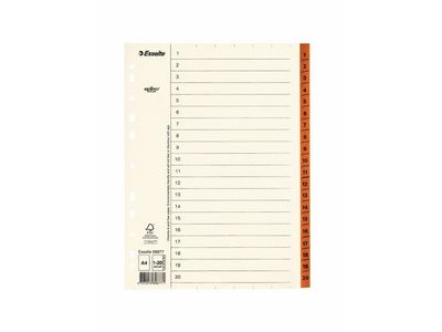 Pappregister Servo A4 1-20 brun flik