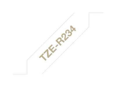 Tape BROTHER TZER234 12mm Guld på Vit