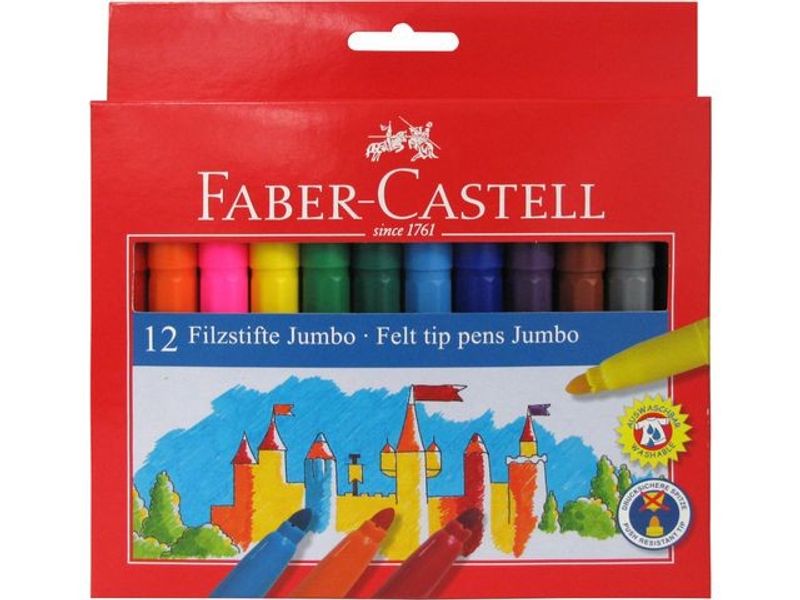 Fiberpenna Jumbo sorterade färger 12/fp
