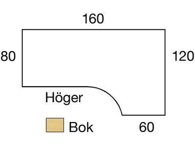 Bord El h 1,6x1,2x0,8x0,6m bokl/grå