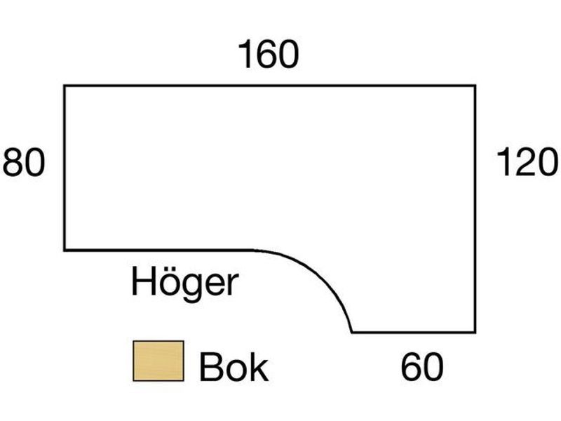 Bord El h 1,6x1,2x0,8x0,6m bokl/grå