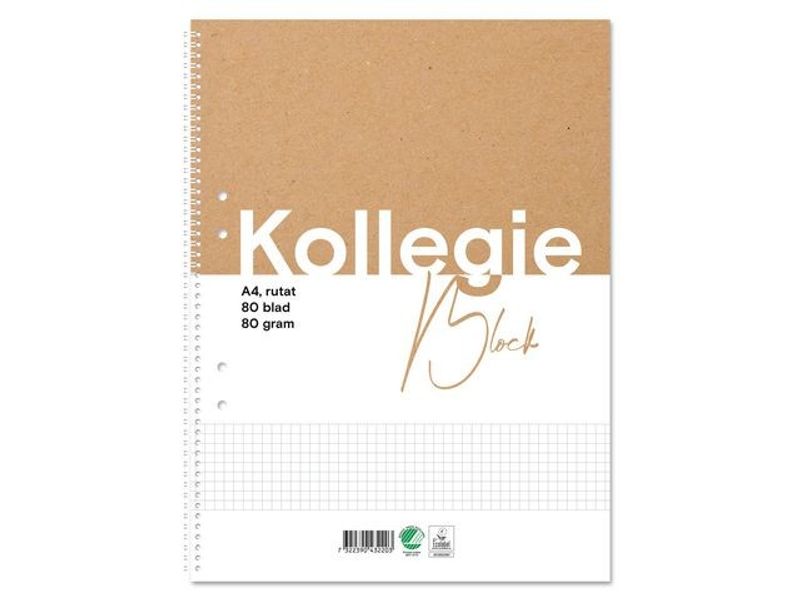 Kollegieblock FW A4 80g 80bl rut