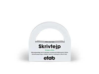 Skrivtejp av papper 15mmx10m vit