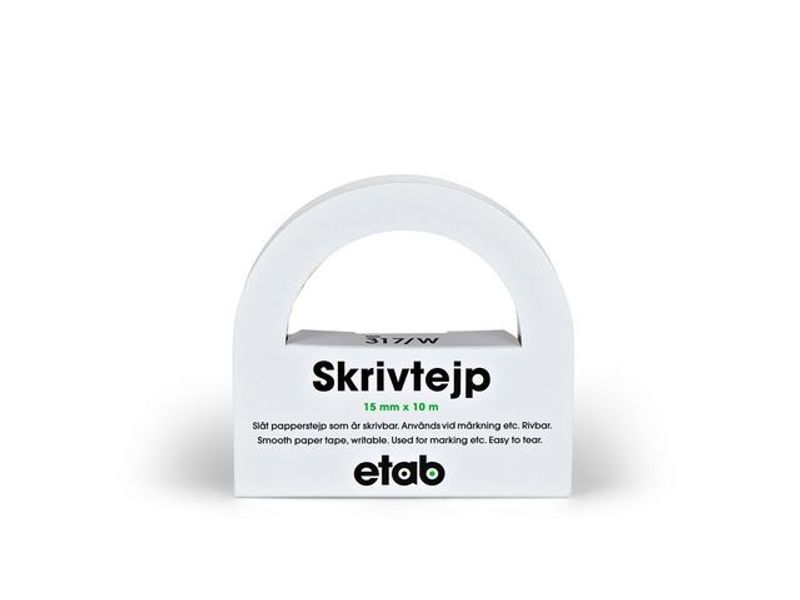 Skrivtejp av papper 15mmx10m vit