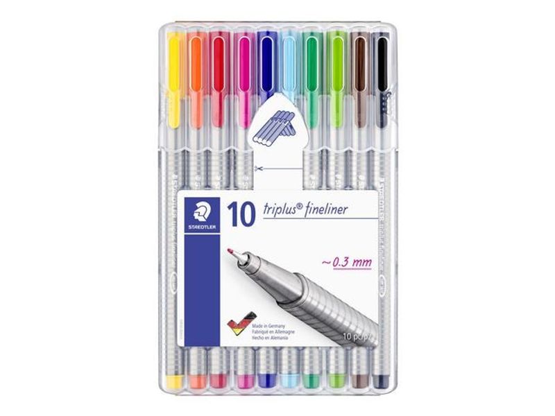 Fineliner STAEDTLER triplus 10 färger