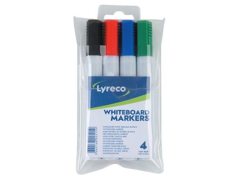 Whiteboardpenna LYRECO drywipe rund 4/fp