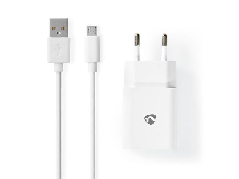 Laddare vägg NEDIS 2.1 A Micro-USB vit