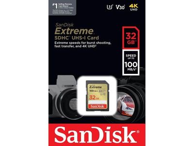 Minneskort SANDISK SDHC Extreme 32GB C10