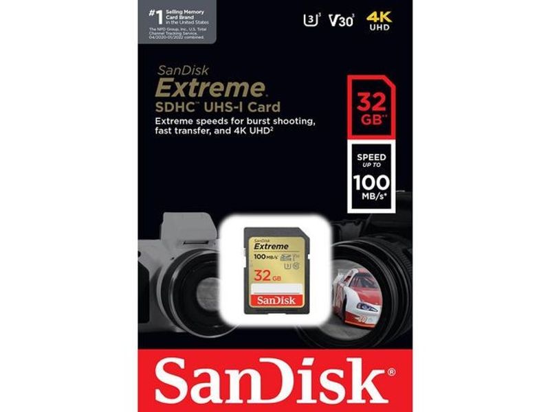 Minneskort SANDISK SDHC Extreme 32GB C10