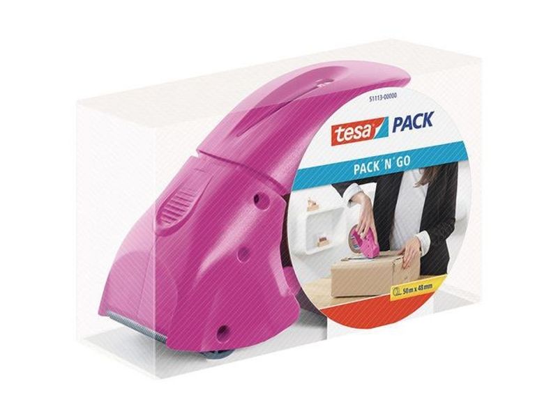 Tejphållare TESA Pack-n-Go rosa