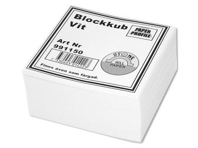 Blockkub 100x100x50mm 500ark vit