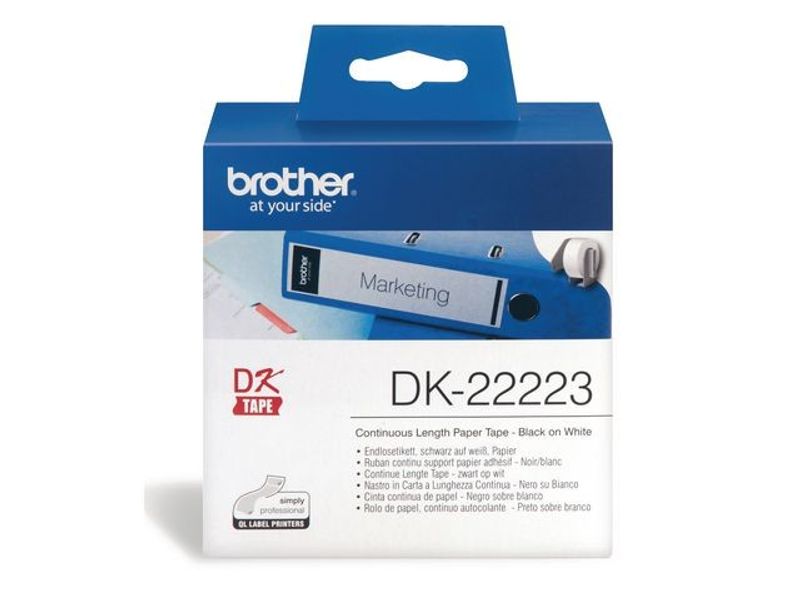 Etikett BROTHER DK22223 50mmx30,48m vit