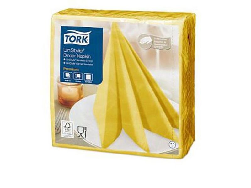 Servett TORK LinStyle 39x39cm gul 50/fp