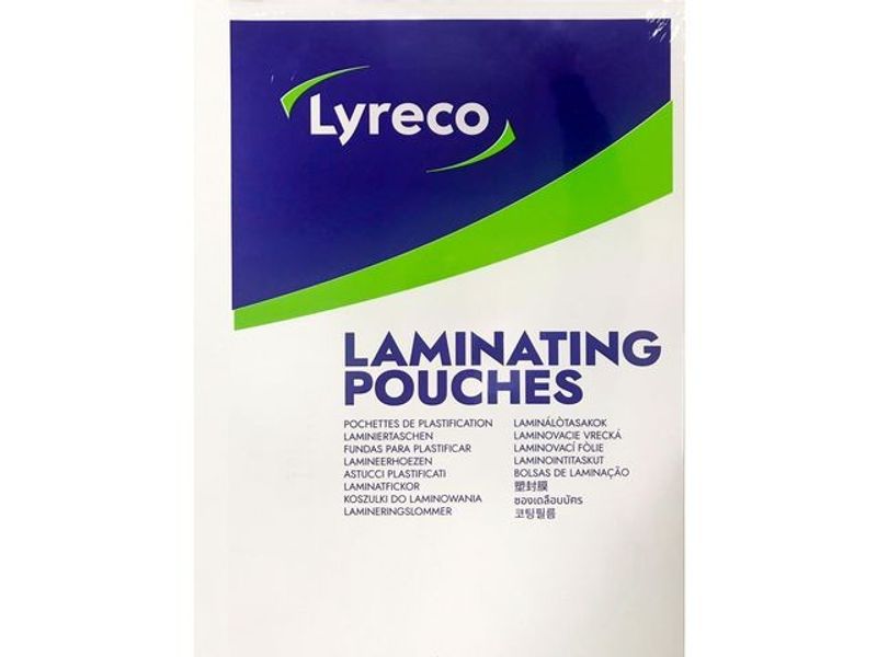 Laminat LYRECO 63x98mm 180mic klar 50/fp