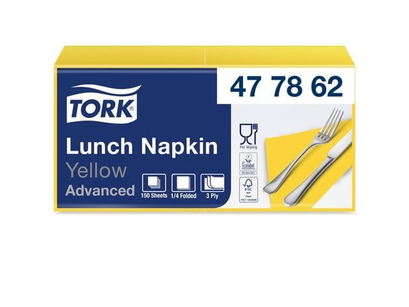 Servett TORK Lunch 3-lags gul 150/fp