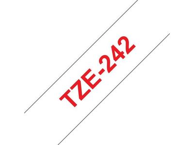 Tape BROTHER TZE242 18mm röd på vit