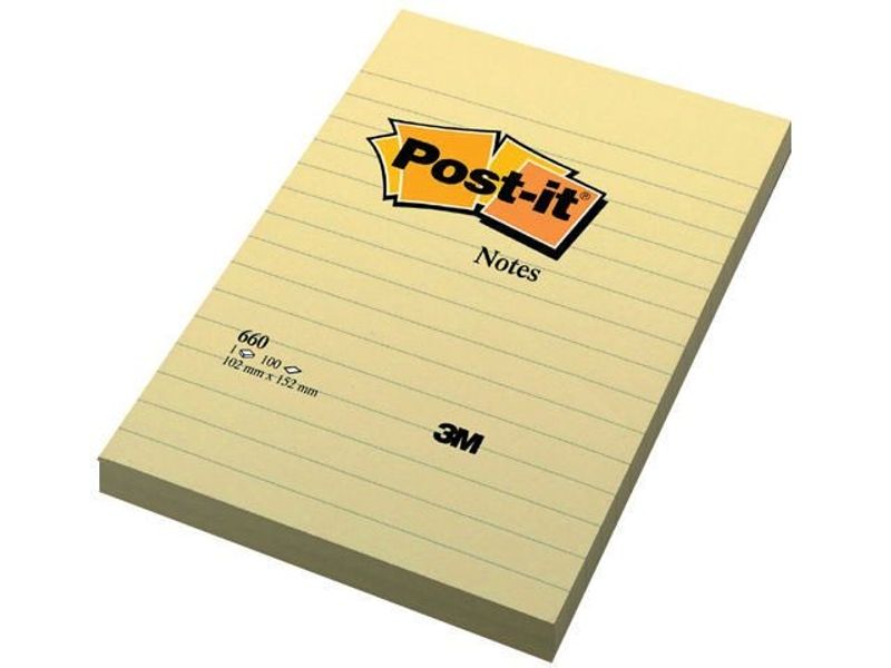 Notes POST-IT linjerat 102x152mm gul