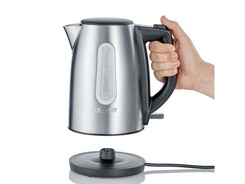 Vattenkokare bo.stål/svart 1 liter 2200W