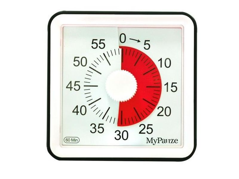 Timer Koncentrationsklocka 8x8cm svart
