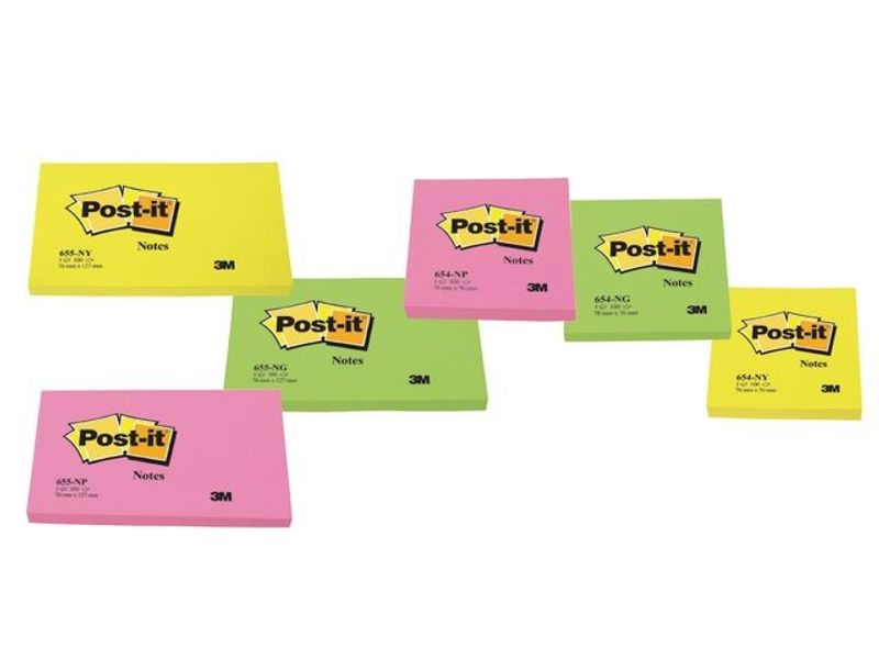 Notes POST-IT neon 76x76mm gul