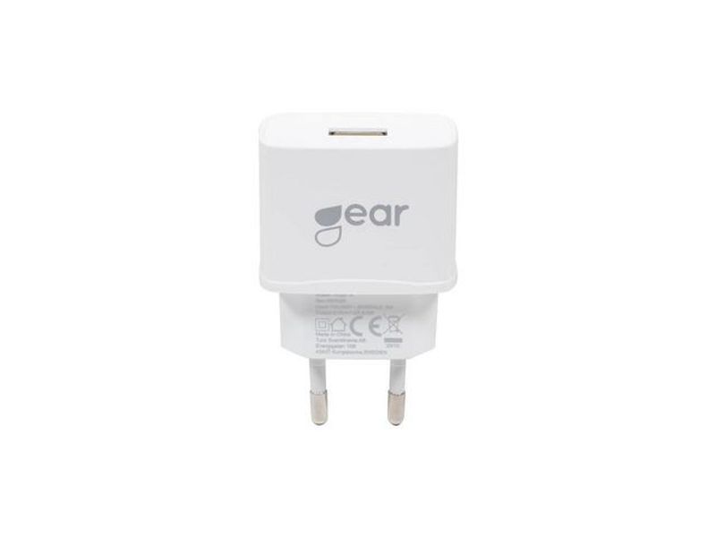 Laddare Vägg GEAR 1xUSB 1A vit