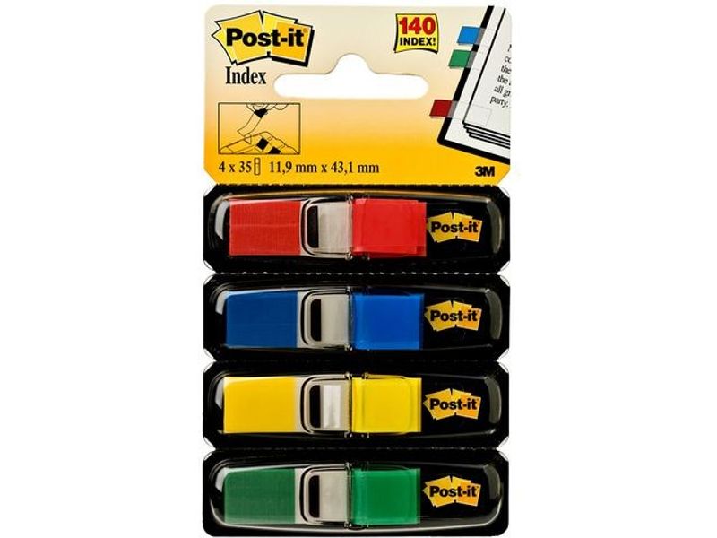 Index POST-IT 12X43mm r/b/g/g 140/fp