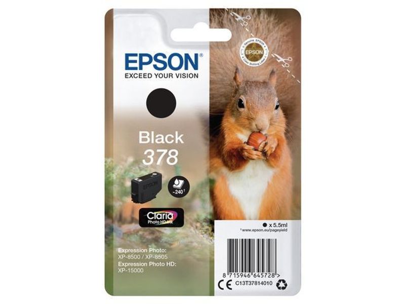 Bläckpatron EPSON C13T37814010 svart