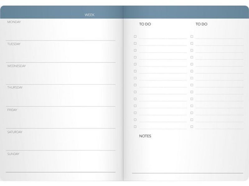 Kalender Week planner odaterad blå- 1051
