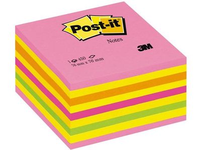 Notes POST-IT kub 76x76 neonfärger