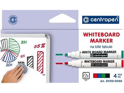 Whiteboardpenna CENTROPEN rund 4/fp