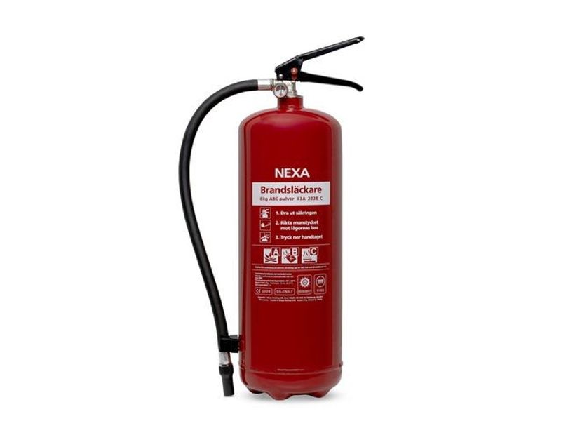 Brandsläckare NEXA 6Kg pulver röd 43A