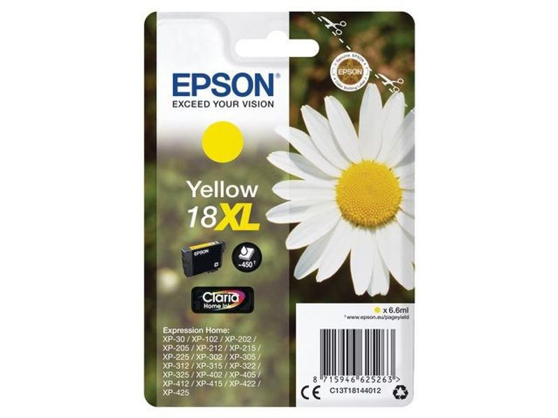 Bläckpatron EPSON C13T18144012 XL gul