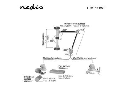 Hållare NEDIS Mobil+Tablet 4-12'