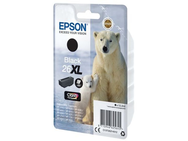 Bläckpatron EPSON C13T26214012 svart