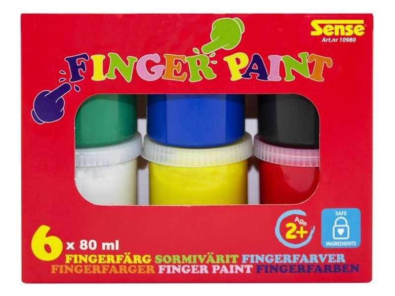 Fingerfärg 6x80ml/fp