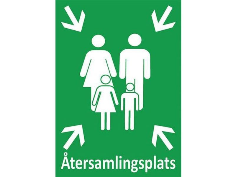 Skylt Återsamlingsplats A3 Aluminium