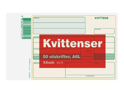 Blankett kvittens A6L 50 blad