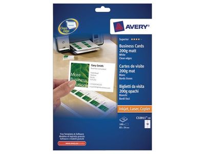 Visitkort AVERY matt, 200g, 85x54mm