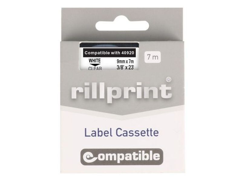 Tape 9mm vit på klar