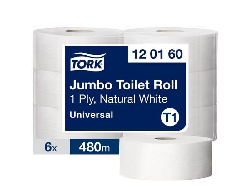 Toalettpapper TORK Uni T1 1-lag 480m