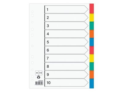 Plastregister otryckta A4 10-fli