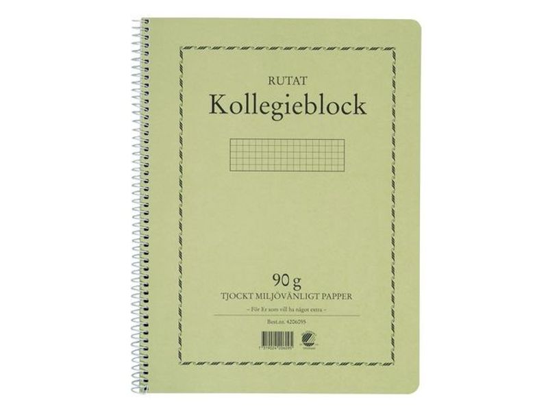 Kollegieblock A4 90g 70bl rut TF