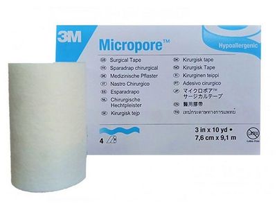 Micropore Vit u hållare 7,5cmx9,1m 4/fp